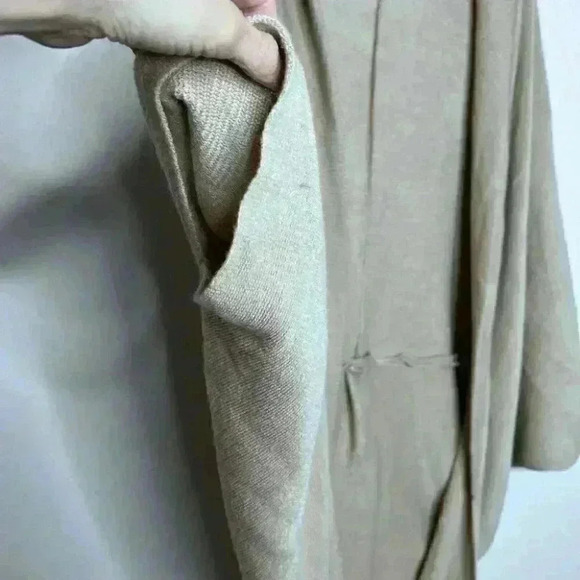 Oversized long open style chunky cardigan One Size Tan Batwing Sleeve Khaki - Picture 2 of 6